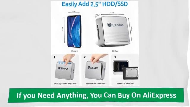 Bmax B3 Mini PC Jasper Lake N5095 Procesador DDR4 8GB/16GB