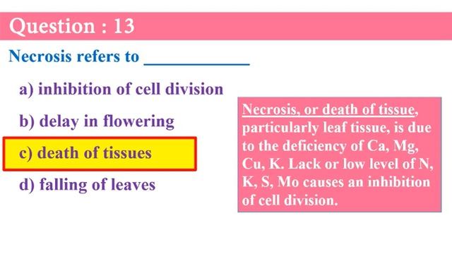 Biology MCQ - Mineral Nutrition