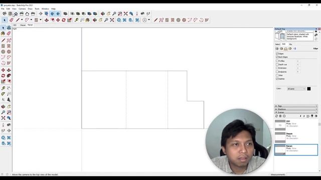 Cara Menggambar Proyeksi Dengan SketchUp, Gambar 3D Sampai Layout 2D, & Membuat Hidden line смотреть онлайн