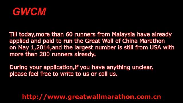 Malaysian Runners are Active for Great Wall of China Marathon on May 1,2014 смотреть онлайн