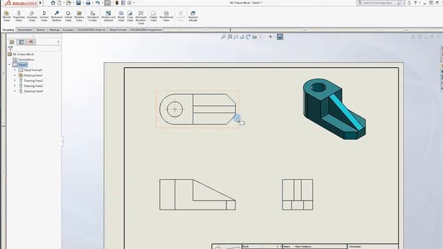 Fixture Block Solidworks || SOLIDWORKS DRAWING TUTORIAL #89 смотреть онлайн