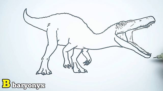 How to Draw Baryonyx | Step by Step смотреть онлайн