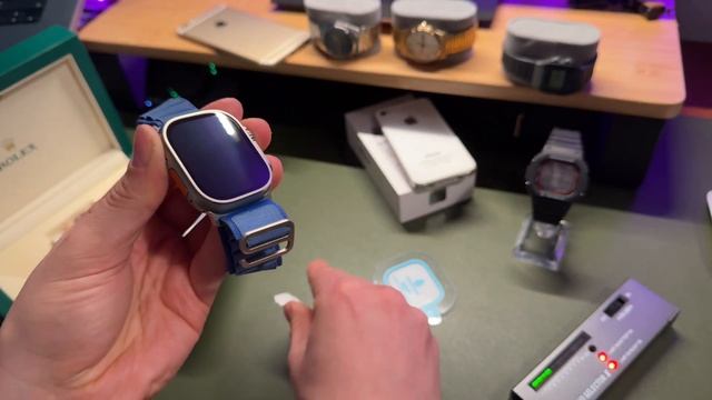 Testing Apple Watch Ultra 2 Sapphire Glass Using Diamond Tester. Benks GlassWarrior Screen Protecto