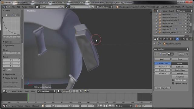Blender 3D-Charakterworkshop Teil 1 | #34 - Sculpt Mesh Taschen & Verband смотреть онлайн