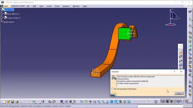 CATIA v.5. Animation of curvilinear motions смотреть онлайн