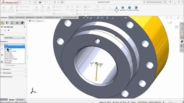 Solidworks tutorial Design of hydraulic cylinder Part 2 смотреть онлайн