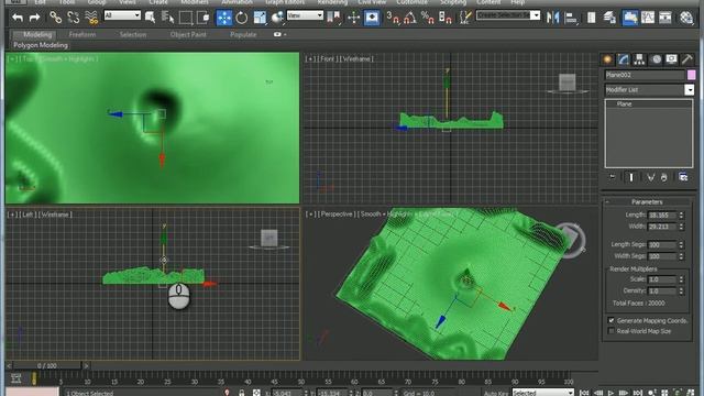 Creating a terrain in Autodesk 3ds max with Editpoly modifier - paint deformation смотреть онлайн