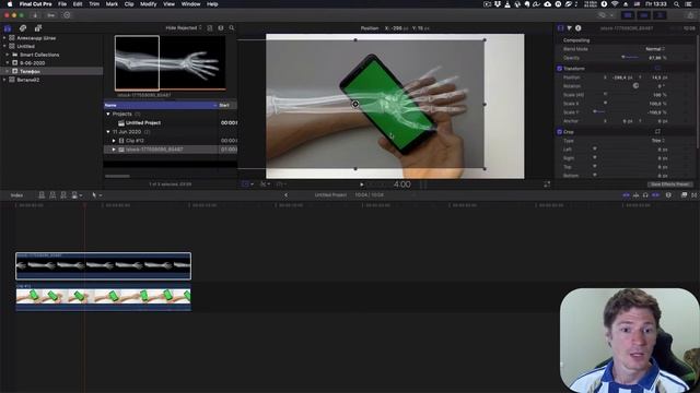 X-Ray EFFECT with your SMARTPHONE and Final Cut. Look at your hand bones with Smartphone! смотреть онлайн