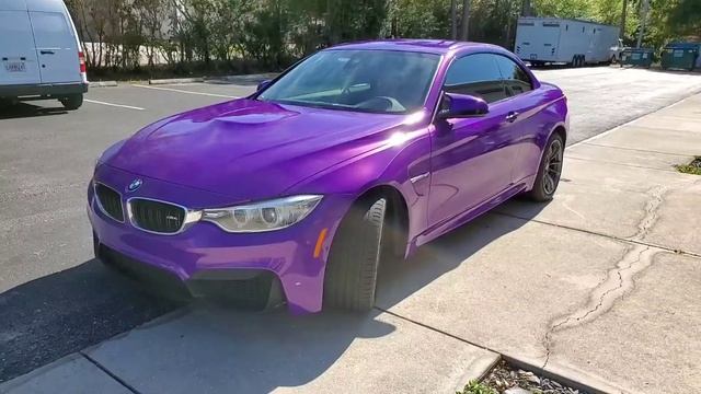 Lee County BMW M4 Plum Explosion color change vinyl car wrap смотреть онлайн