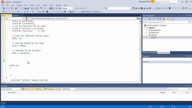 TIMER INTERRUPT PROGRAMMING IN ATMEGA16 | ATMEL STUDIO PROGRAMMING COURSE (Atmega16) | T - 19
