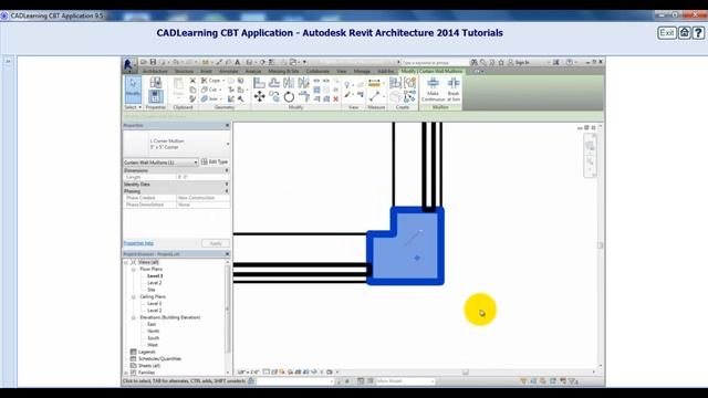 AutoDesk Revit Architecture 2014: Creating Curtain Walls That Turn Corners смотреть онлайн