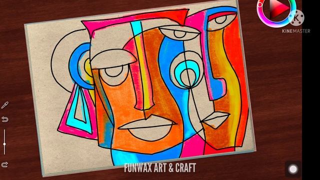 How To Draw Cubism Picasso Inspired Portrait | Cubism Art Lesson For Kids | Cubist Face Drawing