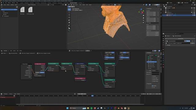 Geometry Nodes Curve Tangent Transfer Build Tutorial смотреть онлайн