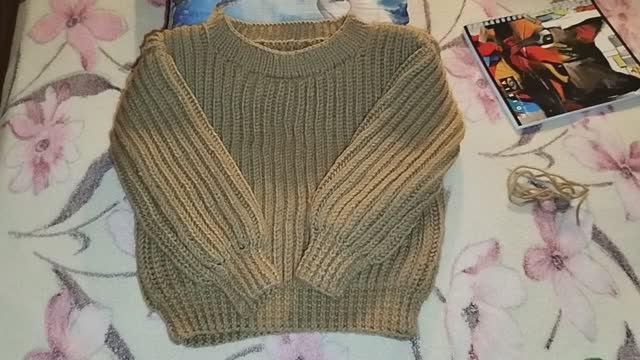 ПРОСТОЙ СВИТЕР ДЛЯ РЕБЕНКА 2-3 ГОДА ПОЛУПАТЕНТНОЙ РЕЗИНКОЙ смотреть онлайн