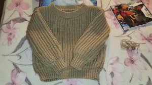 ПРОСТОЙ СВИТЕР ДЛЯ РЕБЕНКА 2-3 ГОДА ПОЛУПАТЕНТНОЙ РЕЗИНКОЙ