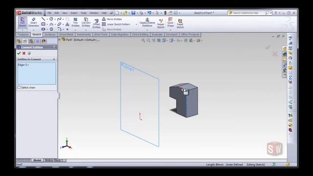 Solidworks tutorial for beginners 2018 part 09 (Convert Entities)||Solidworks RUET|Bangla Tutorial| смотреть онлайн