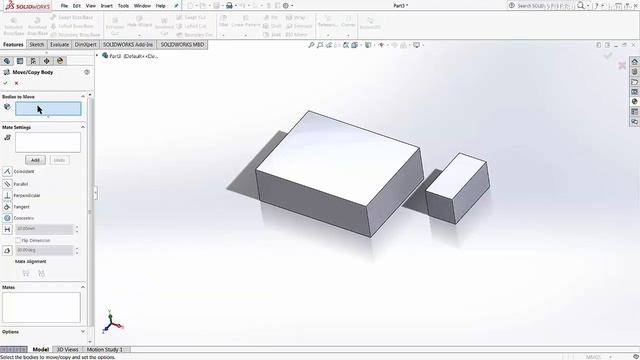 Solidworks Move 3D Object With Point Mate Basic Tutorial смотреть онлайн