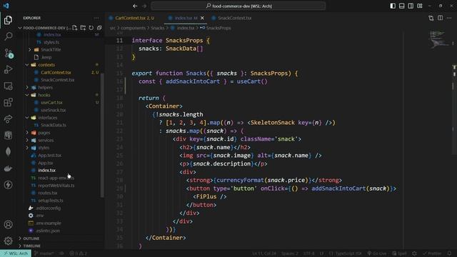 Full Stack - Food Commerce - 1004 - Criando o hook useCart e adaptando o componente Snack смотреть онлайн