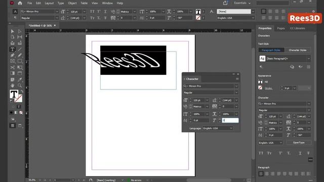 How to Skew text in InDesign | Rees3D.com смотреть онлайн