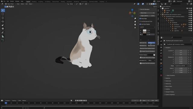 Stylized a 3d pixel art cat in Blender with Pixel Art Renderer смотреть онлайн