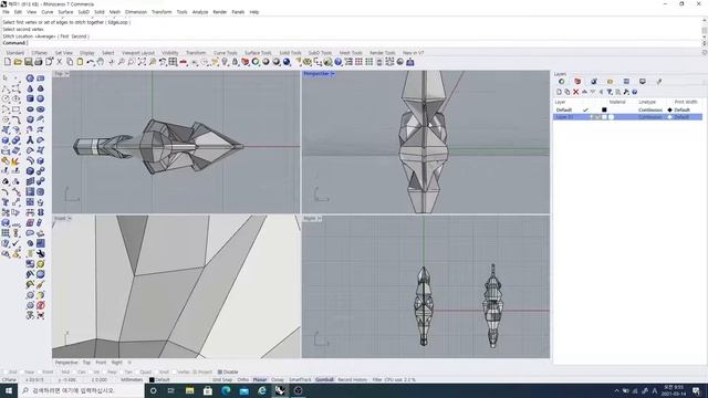 Rhino 7 Subd 모델링(해마) смотреть онлайн