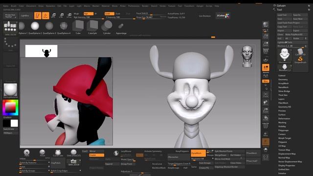 Wakko Character Blockout 2 - ZBrush Sculpting смотреть онлайн