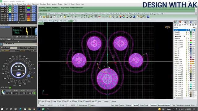 Beautiful Ring In Rhino, CAD Jewelery, Rhino, Subd, #designwithak Gemvision,  #trending