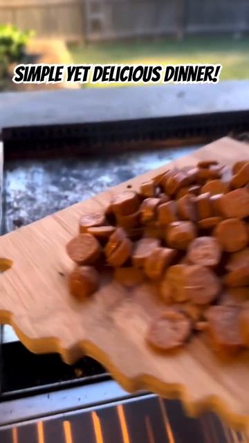 Griddled Onions, Potatoes & Chicken Andouille Sausage