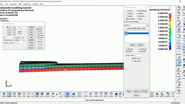 LS-PrePost_Web-Tutorial 3-4 :Creating a composite laminate with dropped layer смотреть онлайн