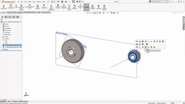 SOLIDWORKS TUTORIAL: How to make Roller chain&Sprocket? смотреть онлайн