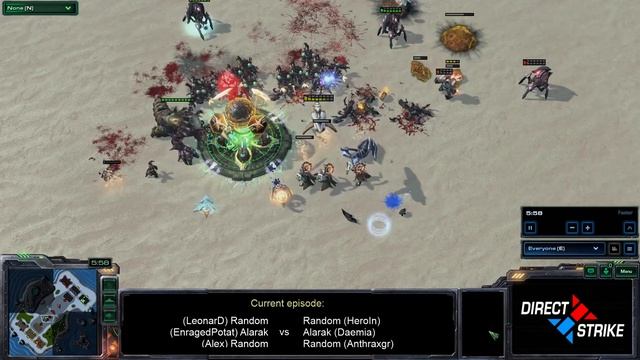 StarCraft 2: Direct Strike, Commanders 3v3, Random & Alarak; Twitch Studio Record of May 10, 2024 смотреть онлайн