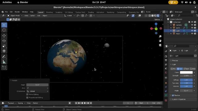 Earth in space - Lighting And Rendering - Blender 3.3 LTS смотреть онлайн