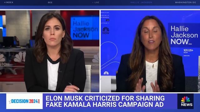 Elon Musk criticized for sharing a fake Harris campaign ad смотреть онлайн