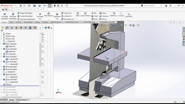Mechanism Library Microscope Passive Lock SOLIDWORKS Tutorial смотреть онлайн