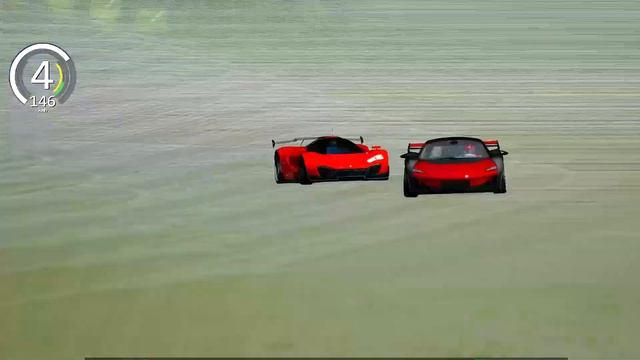 McLaren Sabre vs Ferrari Xezri Concept at Monza GP смотреть онлайн