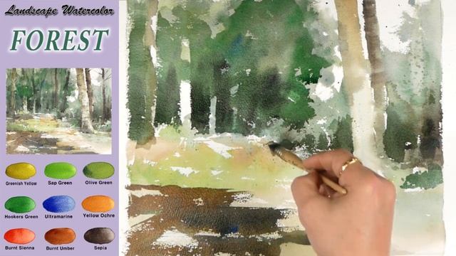 [ 3 minute Watercolor ] Without Sketch Landscape Watercolor - Forest. ( Arches rough ) NAMIL ART смотреть онлайн