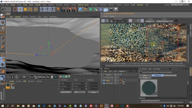 How to create realistic river water using cinema4d and arnold renderer смотреть онлайн