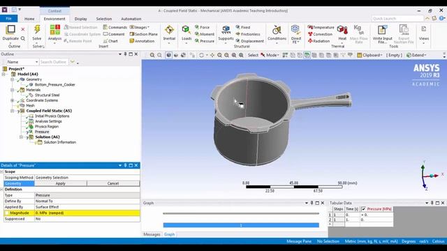 Pressure Cooker (Radial and Hoop Stresses) - Thermo Structural - Analysis ANSYS - With BC'S смотреть онлайн