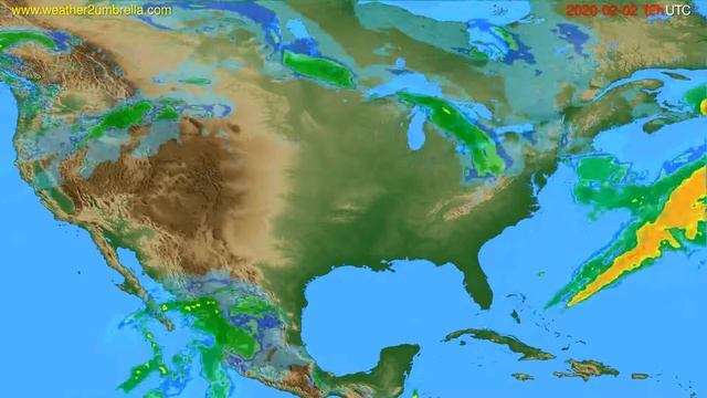 Radar forecast USA & Canada // modelrun: 00h UTC 2020-02-02 смотреть онлайн