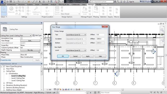 Learning Autodesk Revit MEP | 055 Understanding Ceiling Plans View Range смотреть онлайн