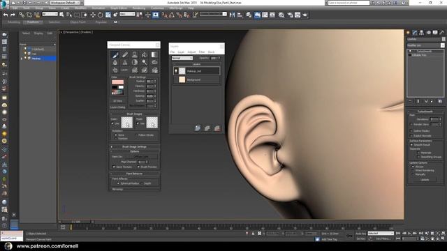 Elsa Frozen2 3D Modeling Process Part4 Texturing in Viewport Canvas 3ds max смотреть онлайн
