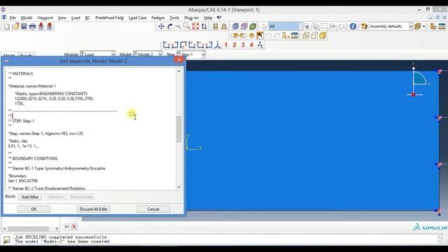Abaqus Tutorial Videos - Buckling and Postbuckling analysis of a Composite plate in abaqus Part 2 смотреть онлайн