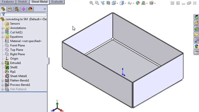SolidWorks Sheet Metal 03 Convert to Sheet Metal 03 Insert Bends смотреть онлайн
