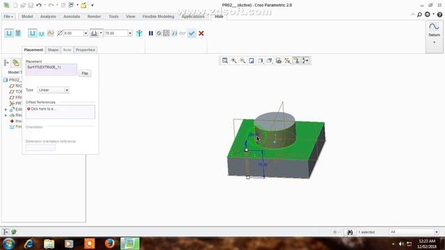 Creo Exercise Turorial:Extrude, hole, Revolve', Rib, Chamfer & Round Commands in Creo 5.0 beginners смотреть онлайн