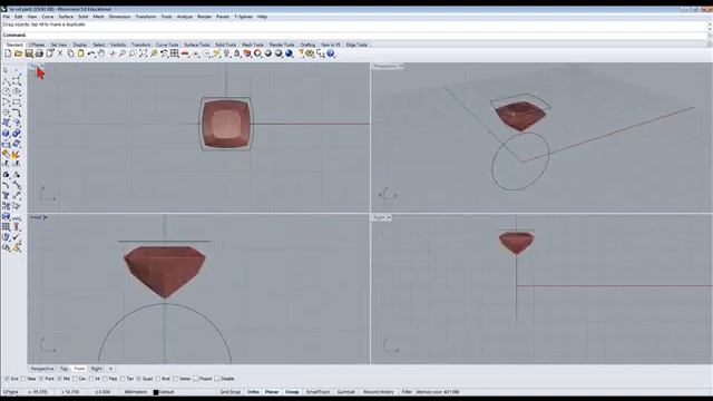 Baguette diamond ring designed using rhino 3d software Part 1 смотреть онлайн