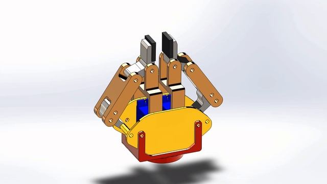 Robot Gripper Mechanism in SolidWorks 2017 смотреть онлайн