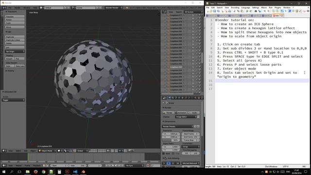 TUTORIAL: Blender how to create a Hexagon / Polygon ICO Sphere смотреть онлайн