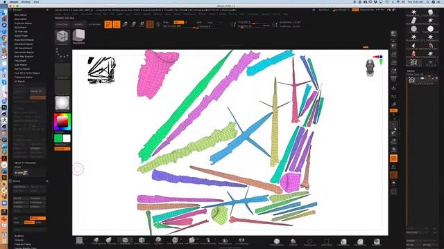 Generating high resolution colormaps in ZBrush from low poly models using UV Master and Polygroups смотреть онлайн