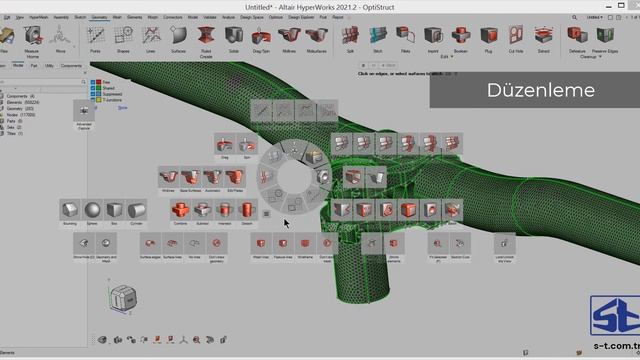 Sık kullanılan araçlara hızlı erişim | Toolbelt aracı - Altair HyperMesh смотреть онлайн