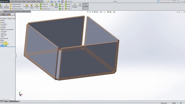 Solidworks/Sheet metal #1 Quick Tutorial - Metal Box/Flat-Pattern смотреть онлайн